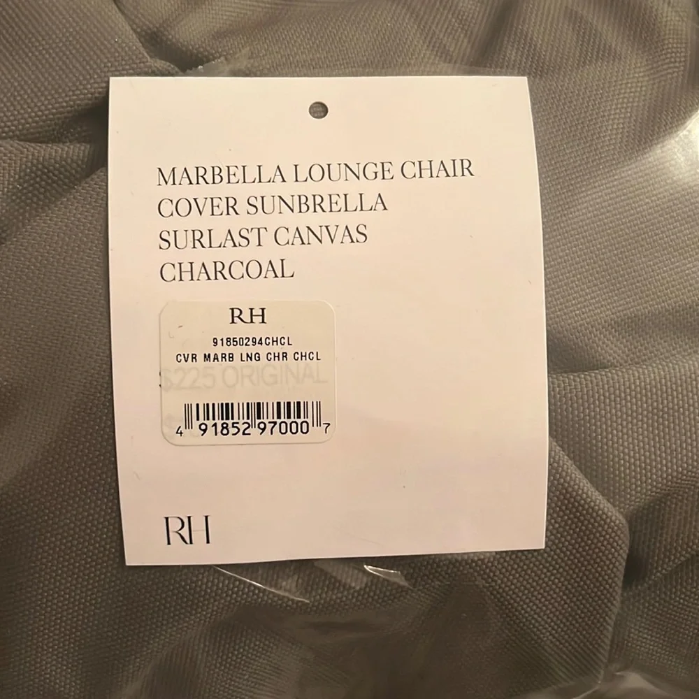 Restoration Hardware (RH) Marbella Lounge Chair Cover Charcoal